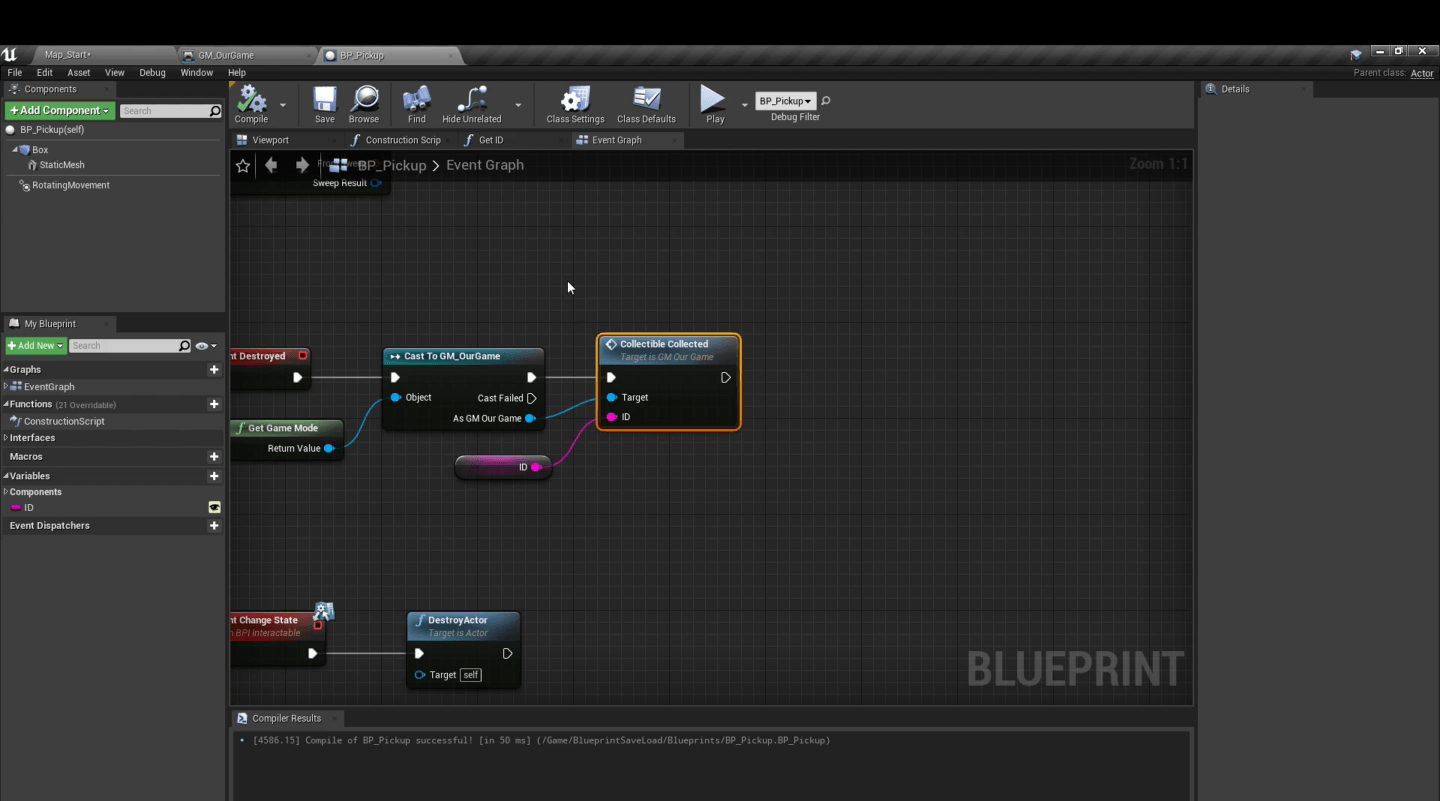 Blueprint: store UniqueID on pickup
