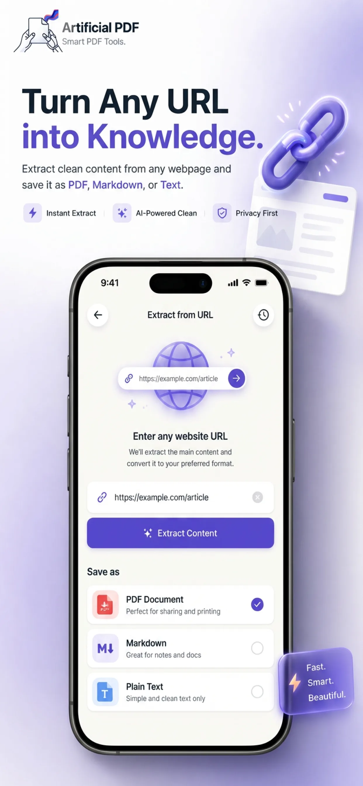 Artificial PDF editor screen on iPhone