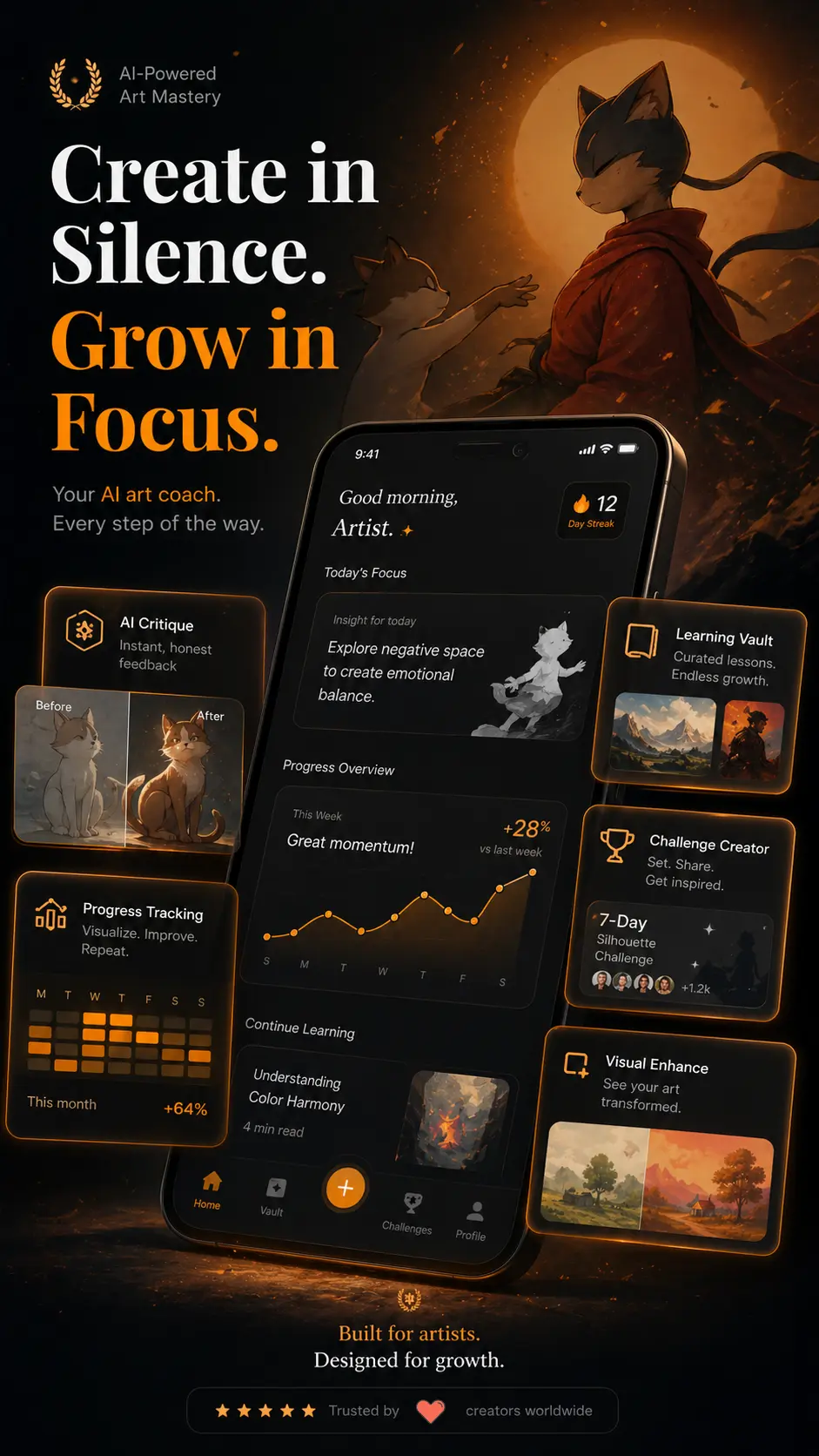 Coartist home screen