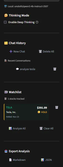 Watchlist - Chat History