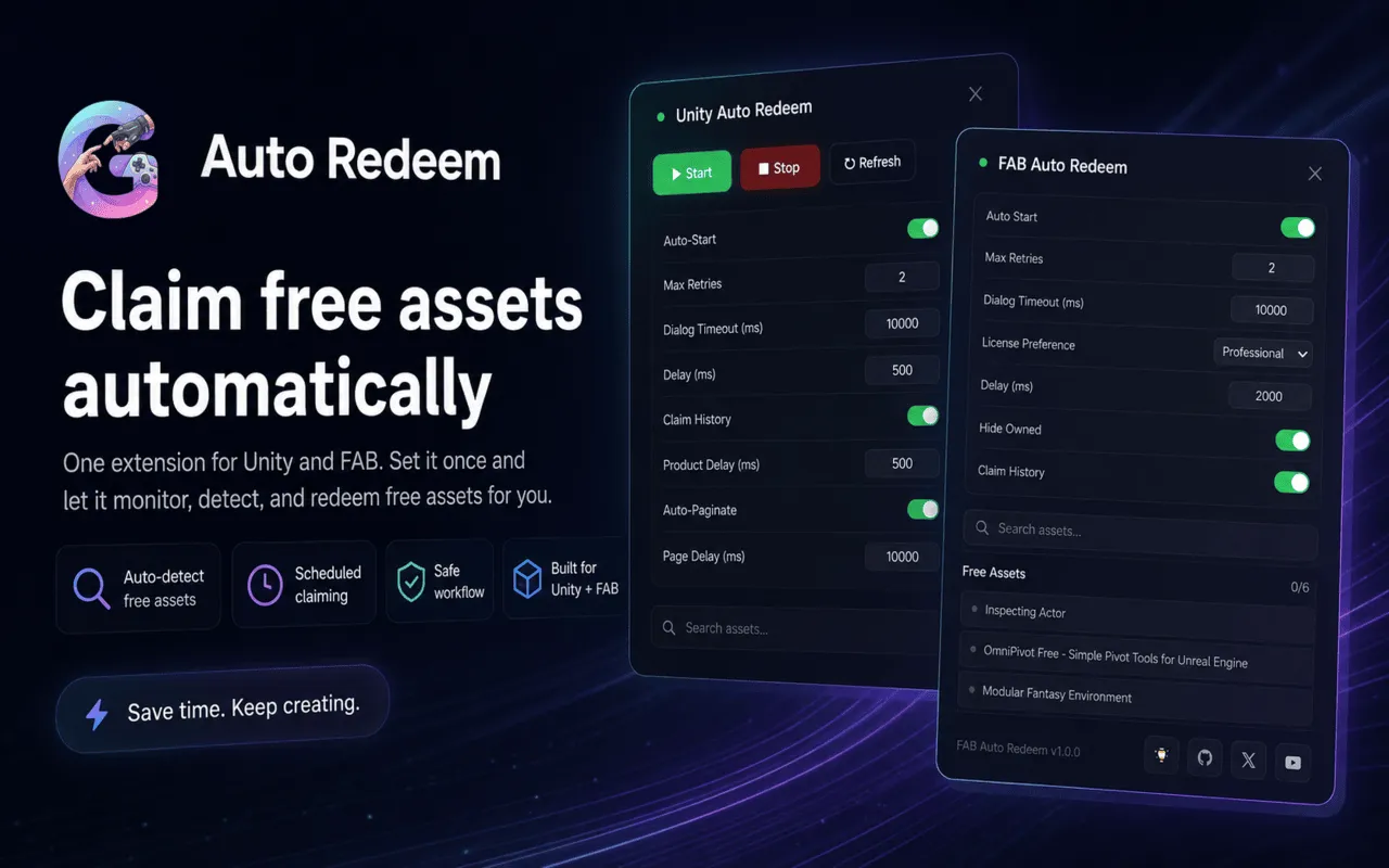 Game Asset Auto Redeemer detecting free assets