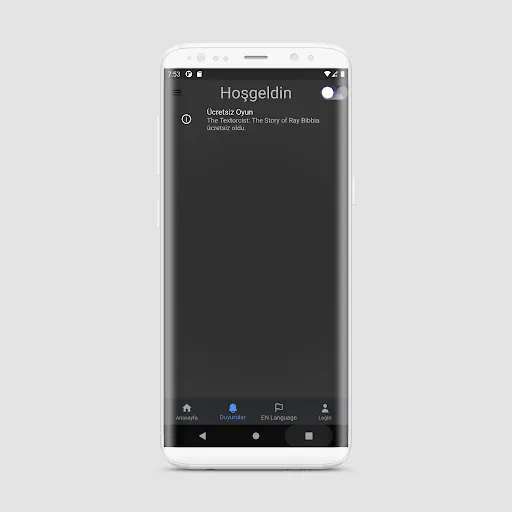 Game Time app interface example