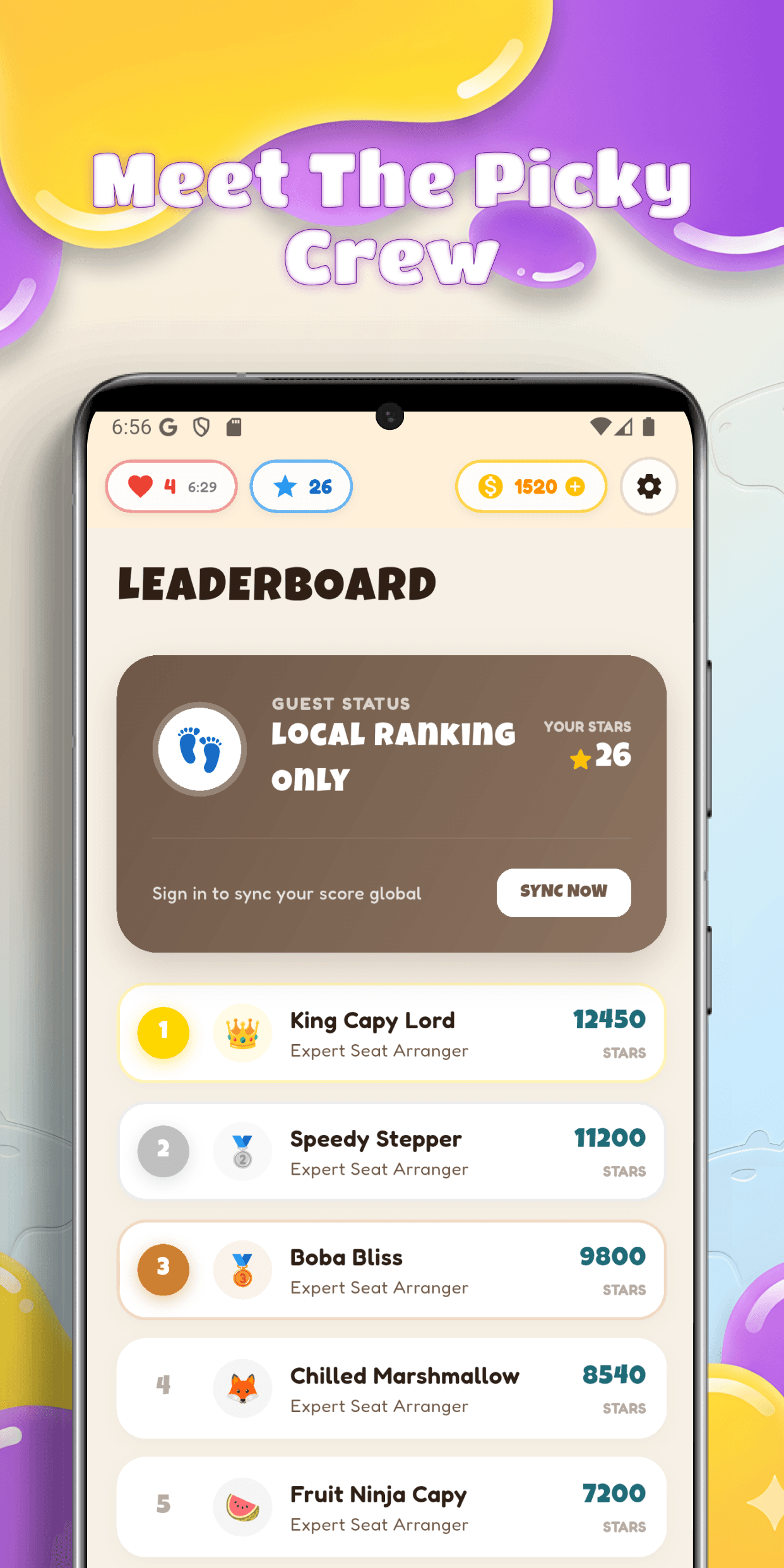 Picky Capys Character Roster