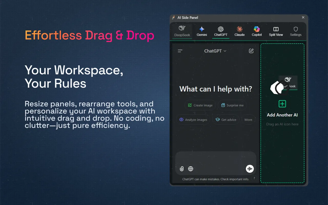 AI Side Panel interface