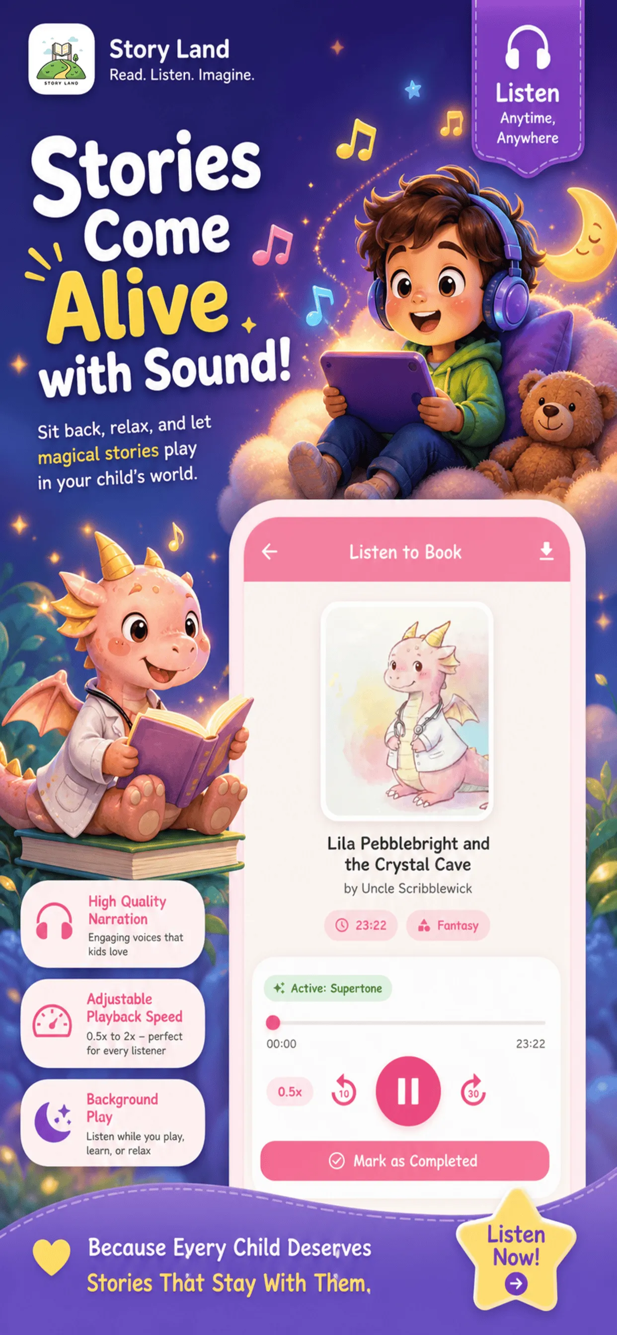 Story Land ebook reader with read aloud
